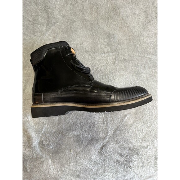 Moretti Black Label Black Adonis Lace Up Leather Upper Dress Boots Size 12 - Picture 7 of 11